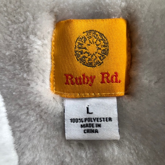 Ruby Road Faux Suede/Shearling Open Front Vest - Picture 8 of 11